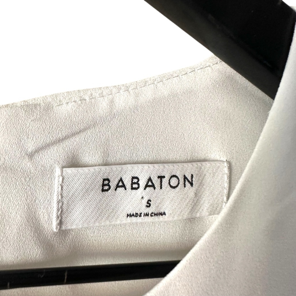 Aritzia Babaton Asymmetrical Sleeveless Blouse White Top Size S Minimalist - Picture 4 of 7